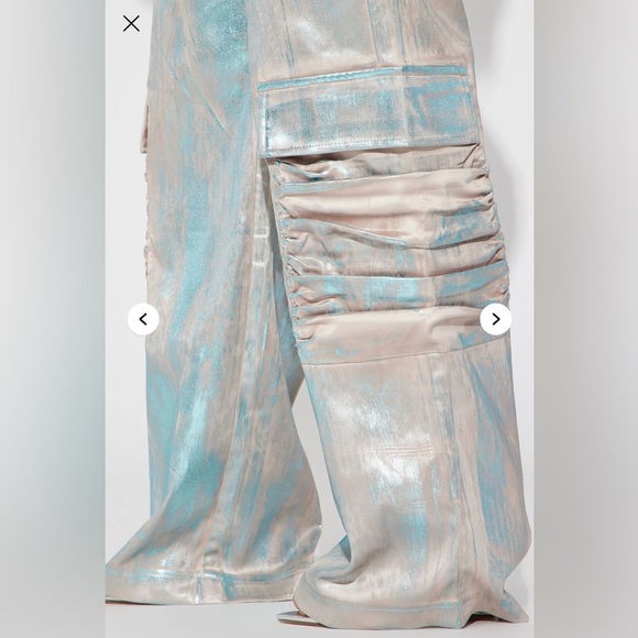 Ava Metallic Pant Set - Taupe - Picture 4 of 8